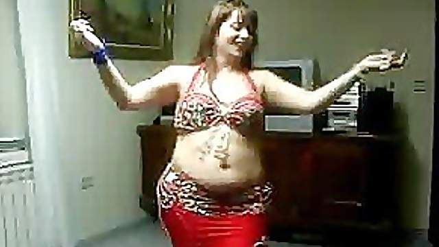 BBW Arab MILF Belly Dancing in a Homemade Video
