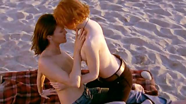 Hot Lesbian Beach Action Featuring Grace Tom & Monique Parent