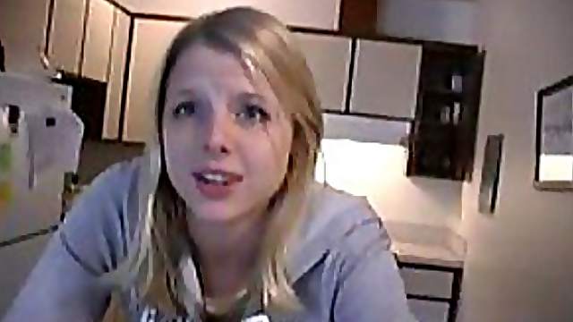 Hot Blonde Teen Sucks Her BF's Chocolate Covered Cock in a Homemade Sex Tape