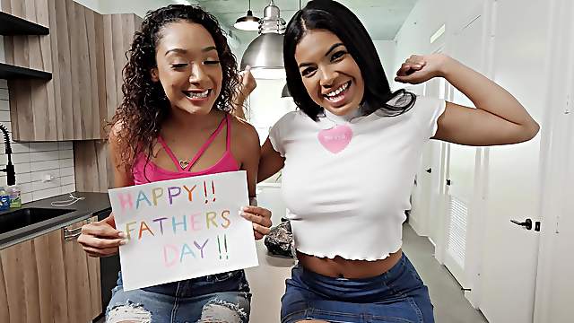 Horny Maya Farrell loves sharing a cock with sexy Sarah Lace