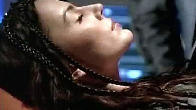 Krista Allen Resting With a Crazy Costume On