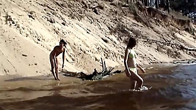 They get outside to the lake and fucked hard