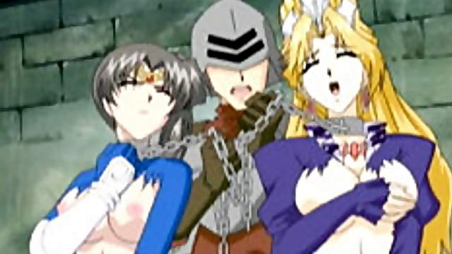 Chained hentai Princess groupfucked by bandits