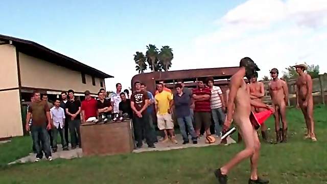 College hot boy tugs his cock in gay sex games