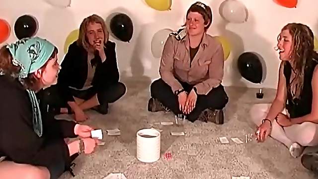 Party college teens play truth or dare for fun