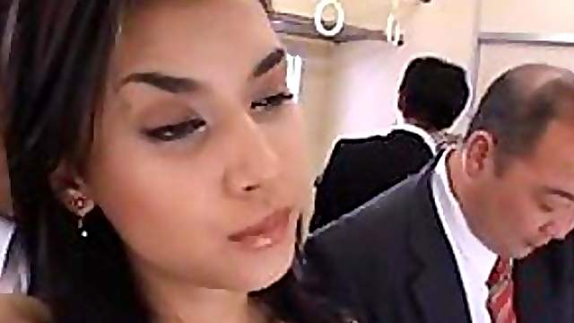 Goregous Brunette Maria Ozawa Gets Gangbanged On Her Way To the Office