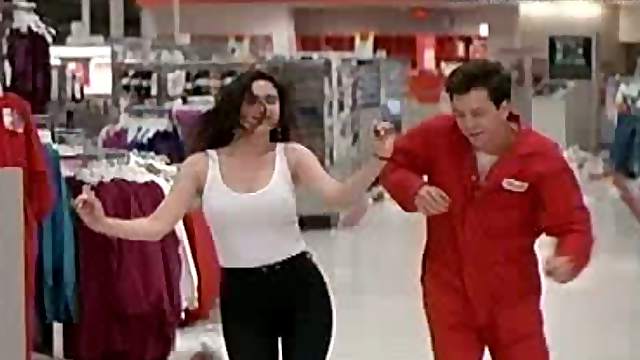 Jennifer Connelly Rollerskating In a Supermarket