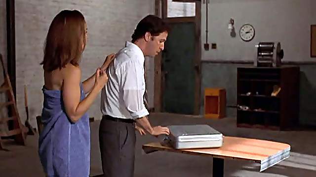Cute Robin Tunney Takes Off Her Bra