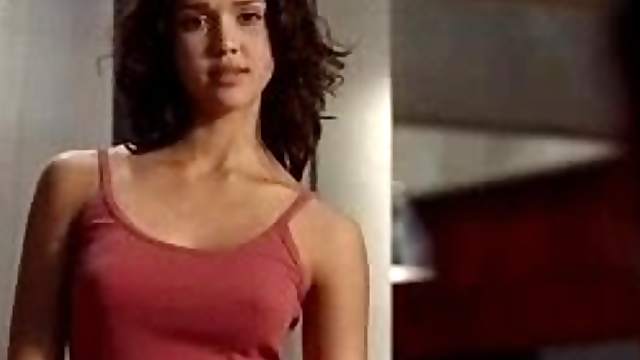 World's Hottest Brunette Jessica Alba Wearing a Super Tight Shirt