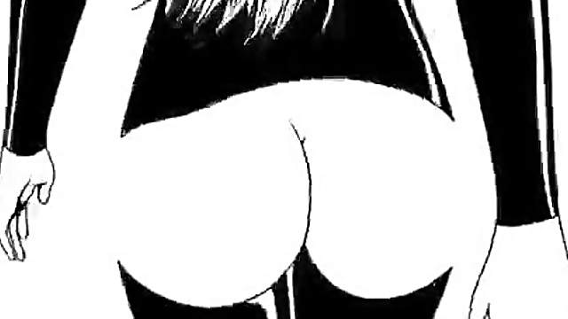 Anime chick shows off her ass in an unfinished animation