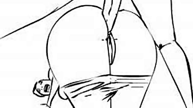 Unfinished animation of a hot ass being drilled doggy style