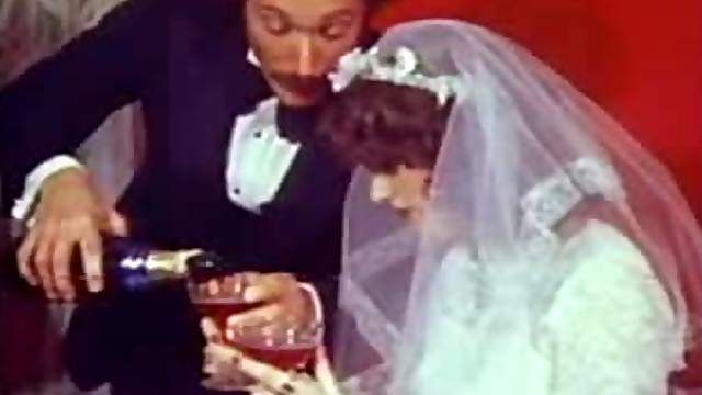 Vintage bride gets her asshole pounded doggy style