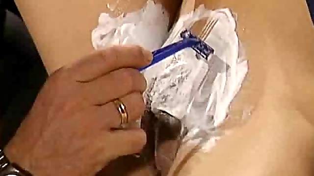 Slim and pretty Turkish girl gets her pussy shaved and fucked