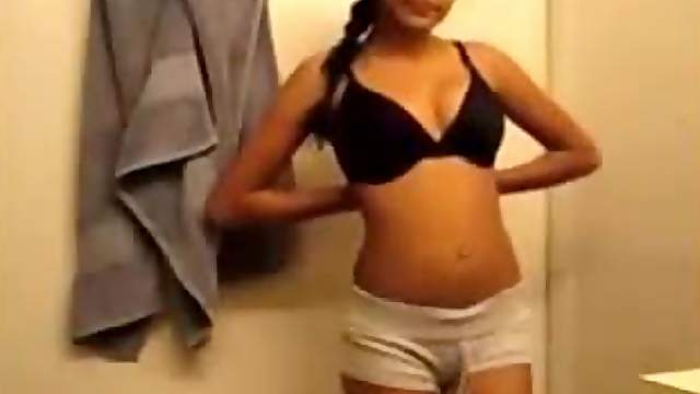 Super hot teen big tits striptease show