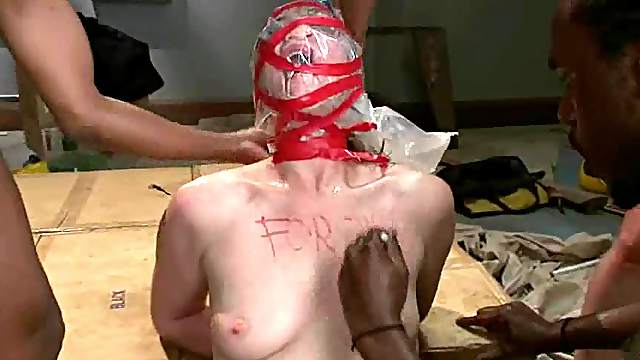 kinky bitch gets massive facial after rough sex with four guys