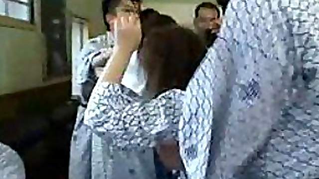 Hot Asian Babes Get Gangbanged and Covered In Thick White Cum
