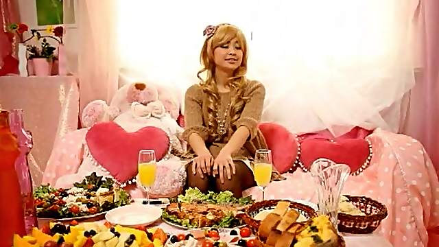 Japanese blond in pantyhose gets poked hard