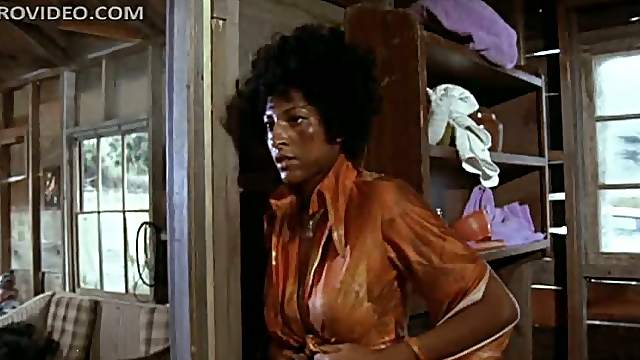 Insanely Busty Ebony Babe Pam Grier Unties Herself In Ragged Clothes