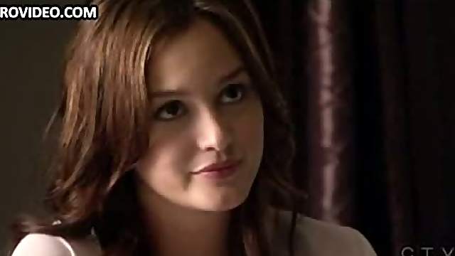 Breathtaking Brunette Leighton Meester Changes Clothes In Hot Lingerie