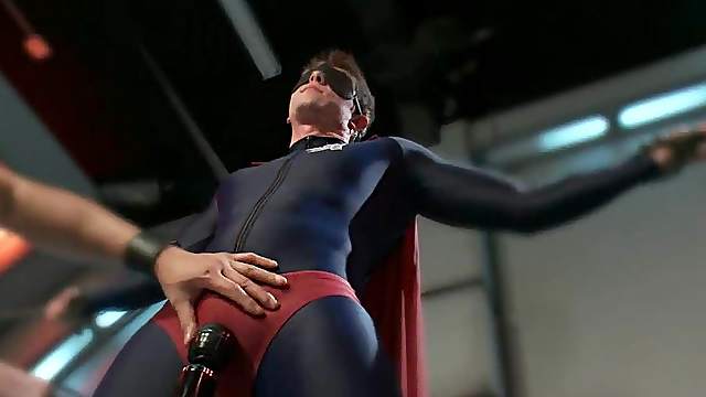 One dude suspends and bondages the other dude