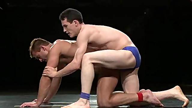 Two filthy faggots are in a hot gay wrestling