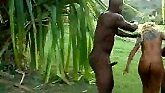 Busty Blonde MILF Gets a DP In a Wild Outdoor Interracial Threesome