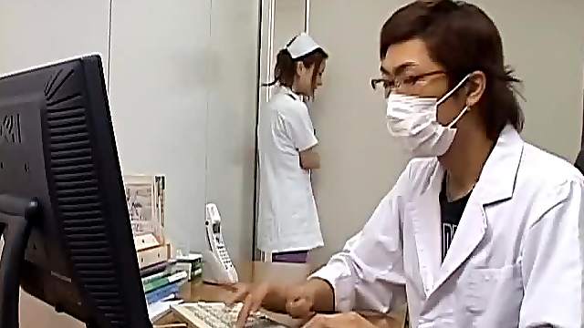 Double Blowjob For This Asian Nurse