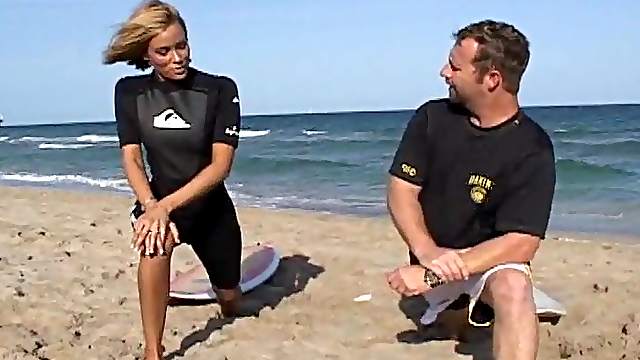 Surfing milf is going to surge on a big dick