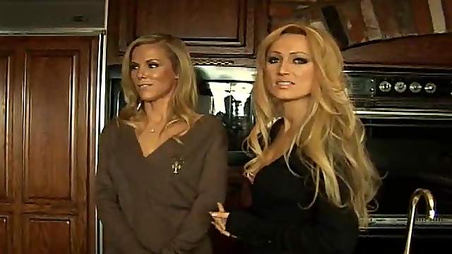Two gorgeous blondes get their pussies fucked deep and hard