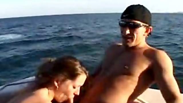 Staci gets her pussy and mouth pounded by two men on a yacht