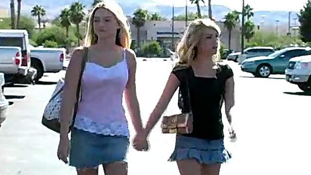 Alison Angel and her blonde GF go shopping in hot reality video