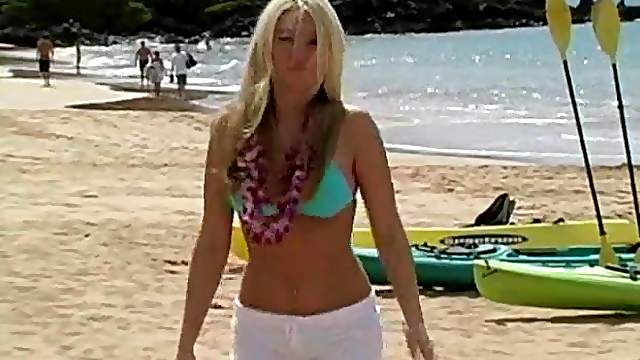 Tasty Alison Angel Plays Around The Beach In A Solo Model Video