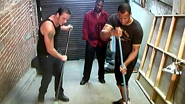 Two White dudes get fucked rough by a muscled Black guy