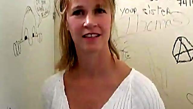 Gloryhole action with mature blonde bitch called Tabitha
