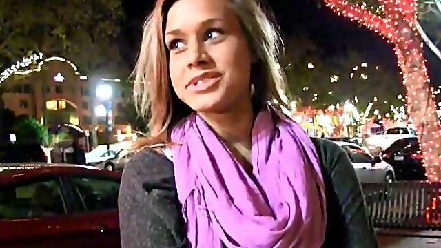 Lewd blonde Kennedy flashes her butt in the street