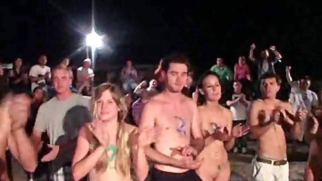 College teens attending a hardcore outdoor sex marathon