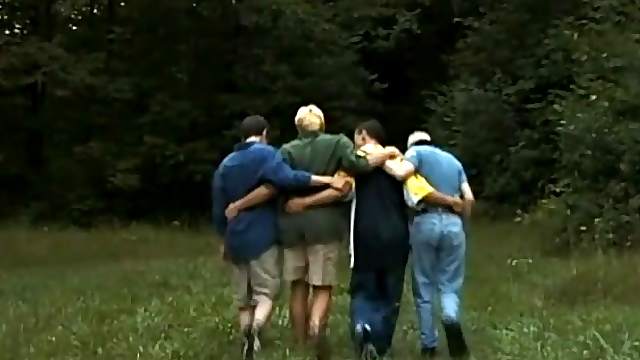 Delightful Gay Fellows Have A Wild Foursome Outdoors