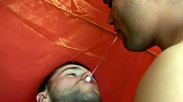 Candid gay bloke gets cum on mouth after giving captivating blowjob