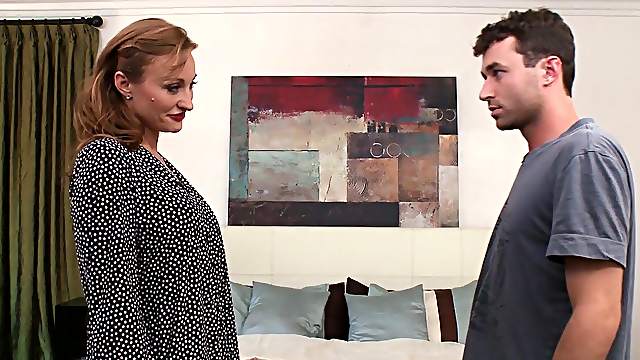 Busty Mya Mayes is fucked by a stud with a large cock