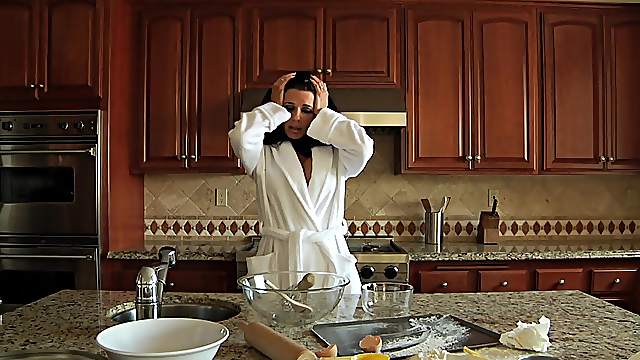 Veronica Avluv rides her step-son's big cock while wearing stockings