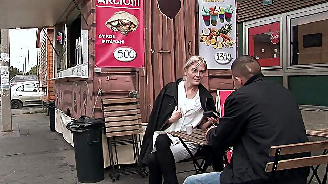 Kimberley gives a rimjob to a man and gets fucked from behind