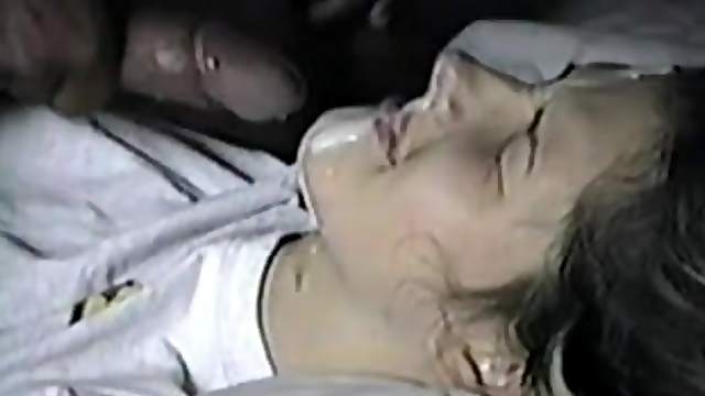 Homemade clip with amateur chick getting a facial cumshot