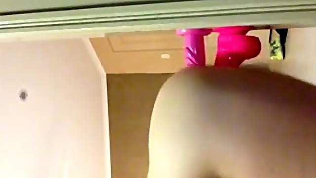 Salacious amateur girl plays with two dildos at a time in homemade clip