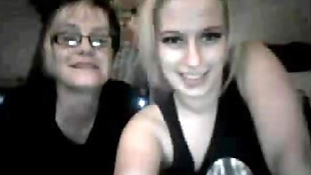 Two kinky blondes show their butts for the webcam and rub a dick