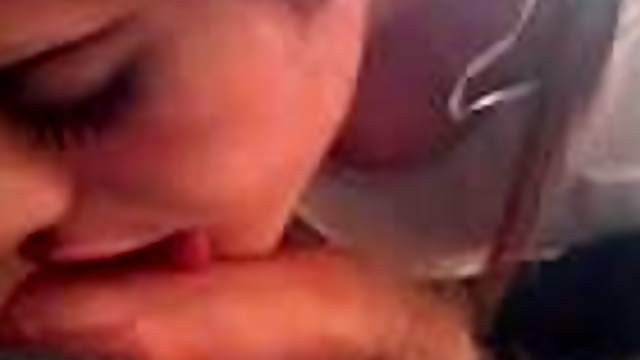 Amateur brunette licks and rubs a dick in homemade POV