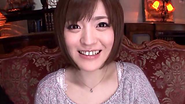 Palpitating Asian cowgirl in MMF threesome giving a terrific blowjob as she gets screwed doggystyle