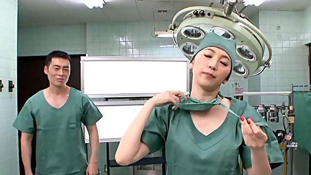 Vivacious Asian nurse giving her partner superb cat bath before delivering steamy blowjob in reality shoot