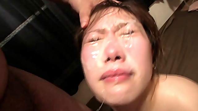 Pleasing maiden getting facial cumshot after being banged hardcore doggy style