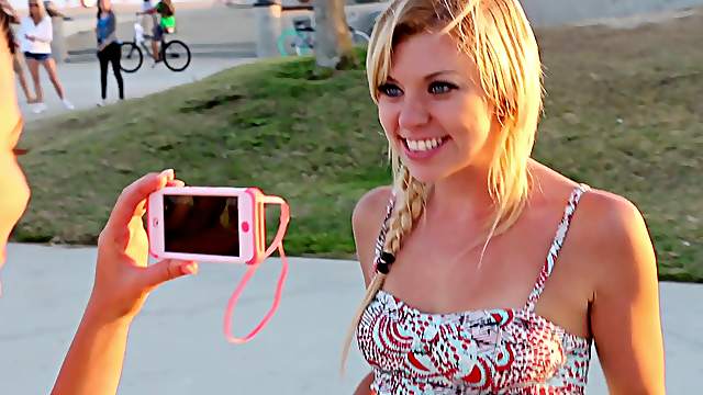 Incredibly hot blondes get talked into some hot lesbian sex