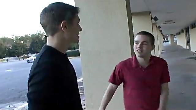 Wild gay guy with a slim tattooed body sucking a stranger's cock